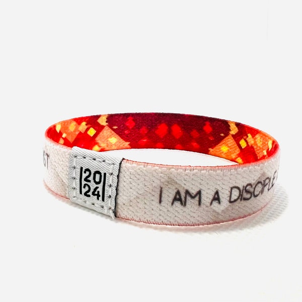 Elastic reversible bracelets (2024 LDS youth theme) unisex: I am a disciple of Christ
