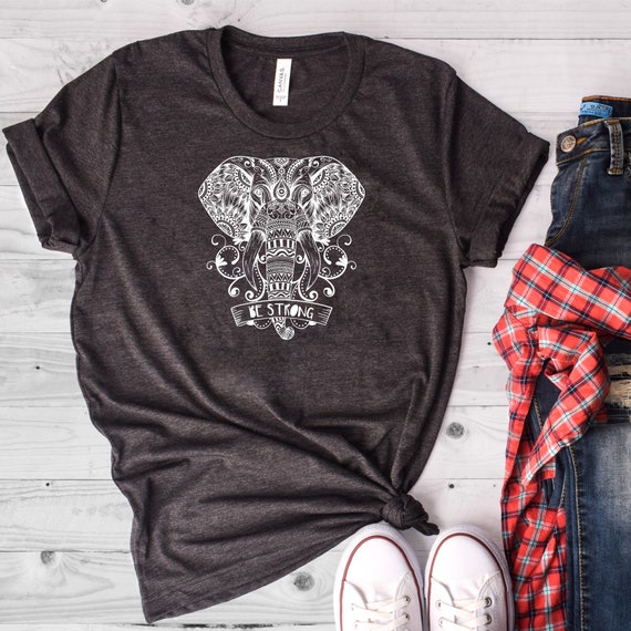 Elephant New T-Shirt Animal Lover Top Abstract Tee Graphic Design