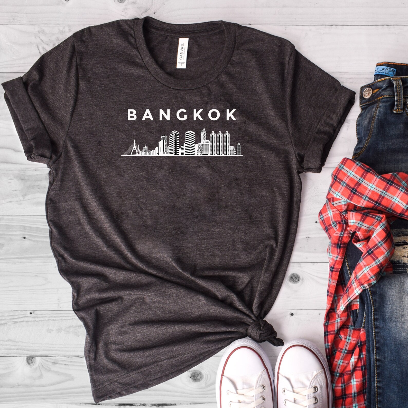 Bangkok Skyline Shirt Bangkok Shirt Thailand Shirt Etsy