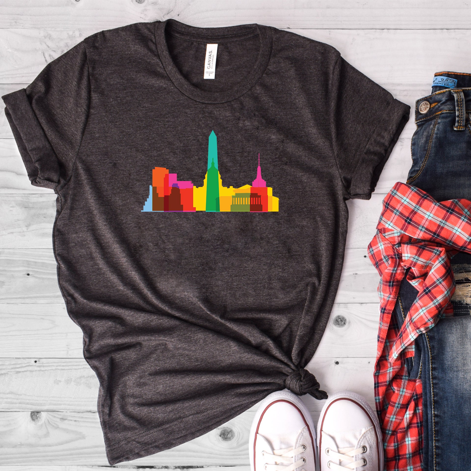 Washington DC Skyline Shirt Washington DC Shirt Washington Etsy