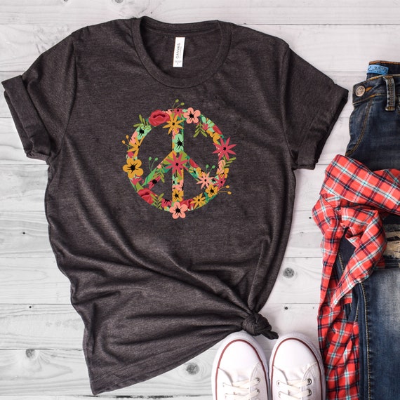 T shirt mit peace zeichen Clearance