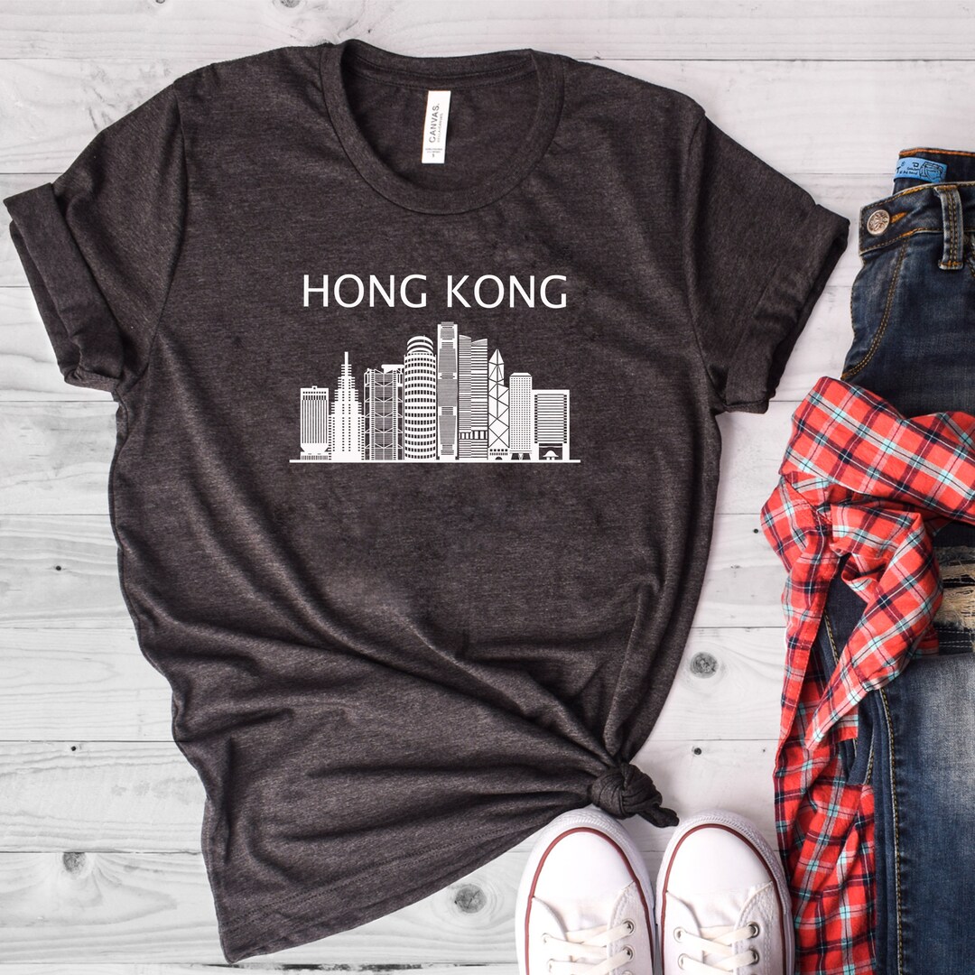 Hong Kong Skyline Shirt Hong Kong Shirt Hong Kong T Shirt Etsy