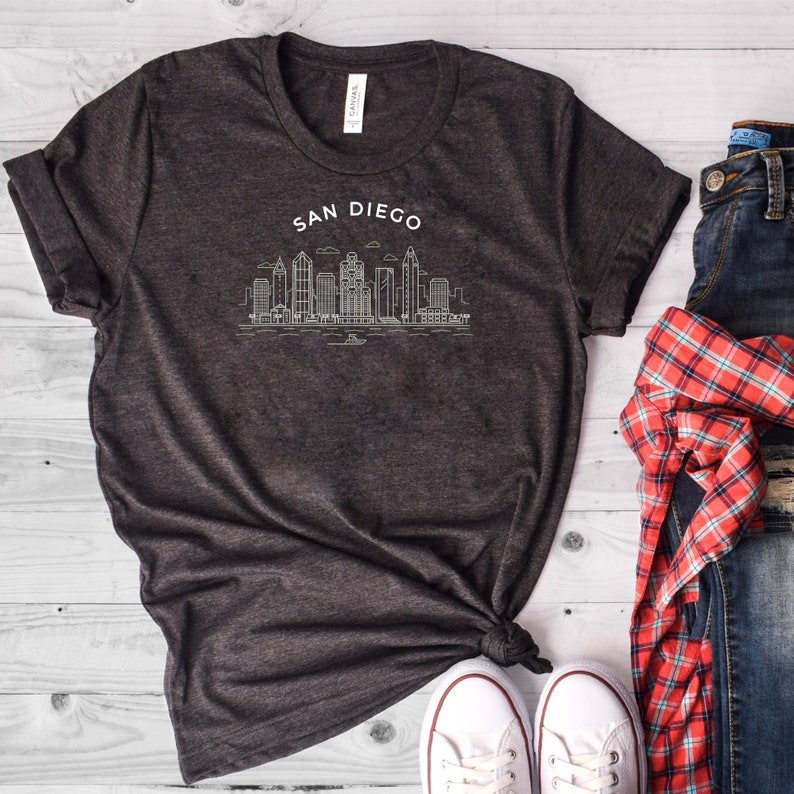 San Diego Shirt Skyline Shirt San Diego California Shirt Etsy
