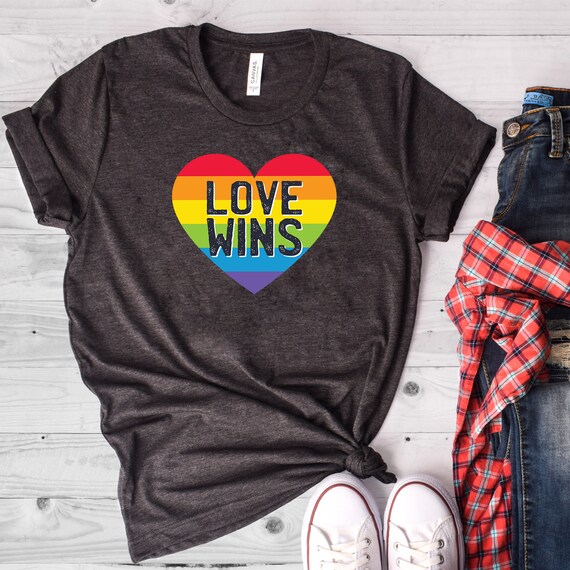 Gay Pride Clothing Rainbow Pride Fitted Style Shirt Plus Sizes LGBTQ Shirt Love Wins Gay Pride Shirt LGBT Pride