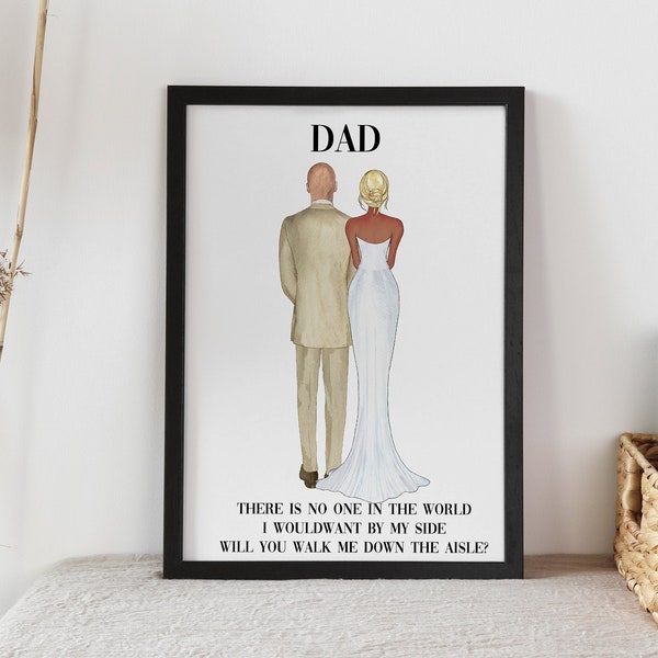 Father of the Bride Gift, Will You Walk Me Down the Aisle, Dad Wedding Gift, Personalised Step Dad Gift, Dad and Daughter, Daddys Girl