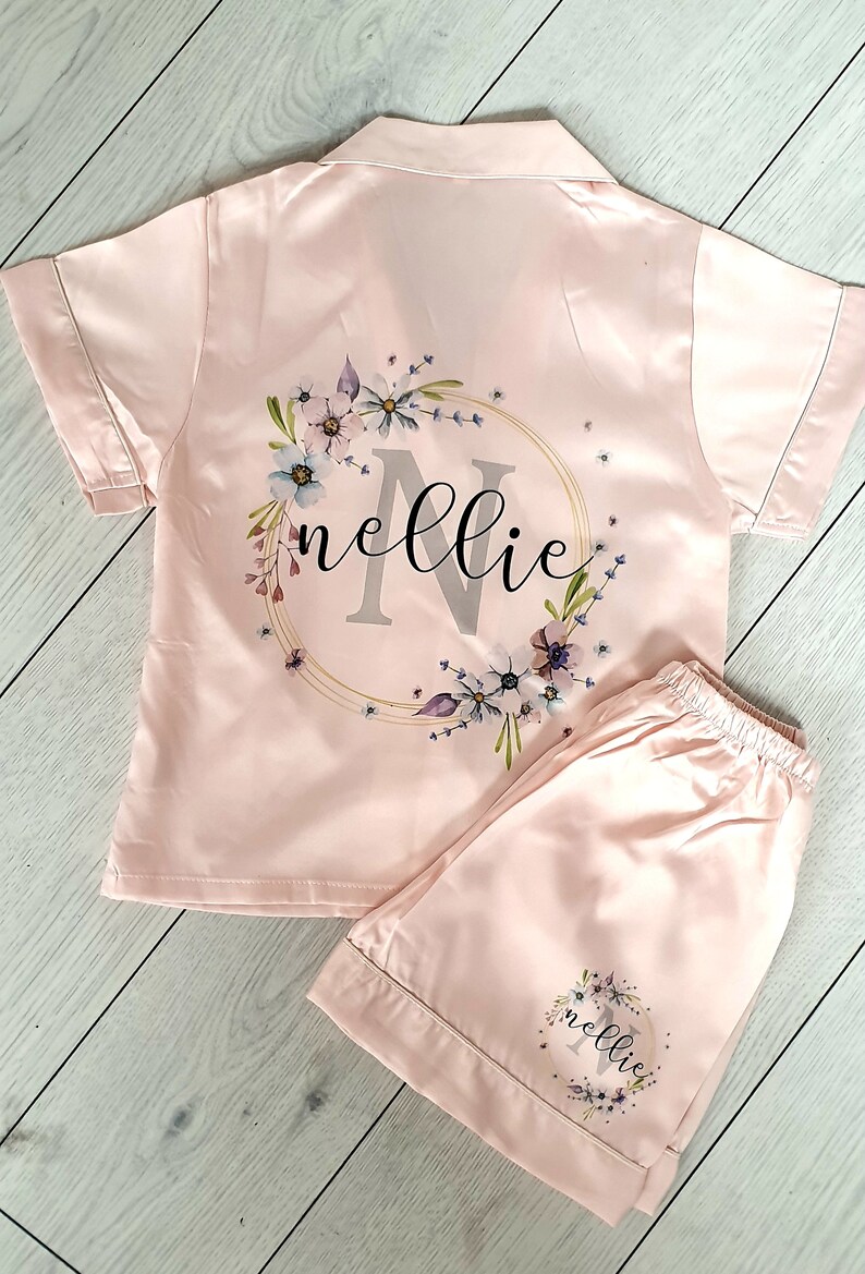 Personalised Childrens Pyjamas Kids Satin PJ Set Childrens Etsy UK