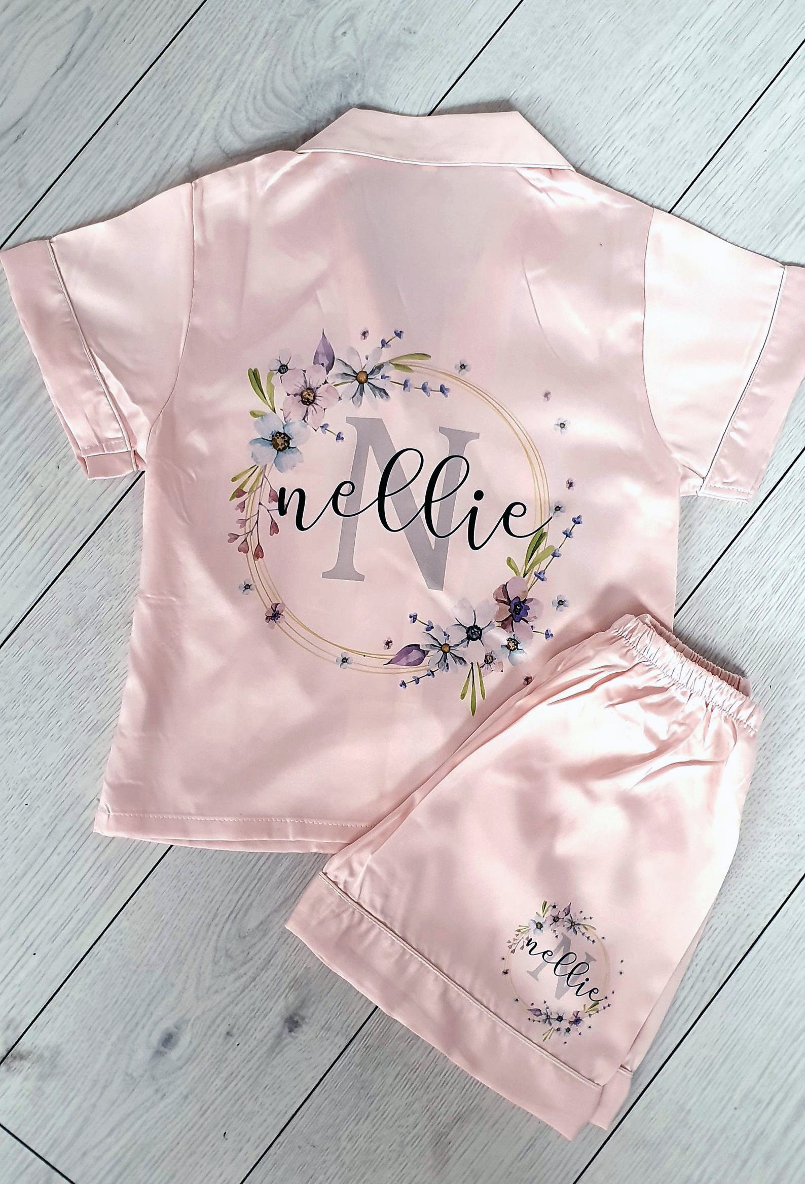 Personalised Childrens Pyjamas Kids Satin PJ Set Childrens Etsy