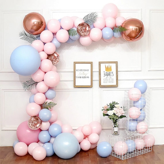 Macaron Balloons Garland Arch Kit 60 PCS Pastel Pink & Blue | Etsy