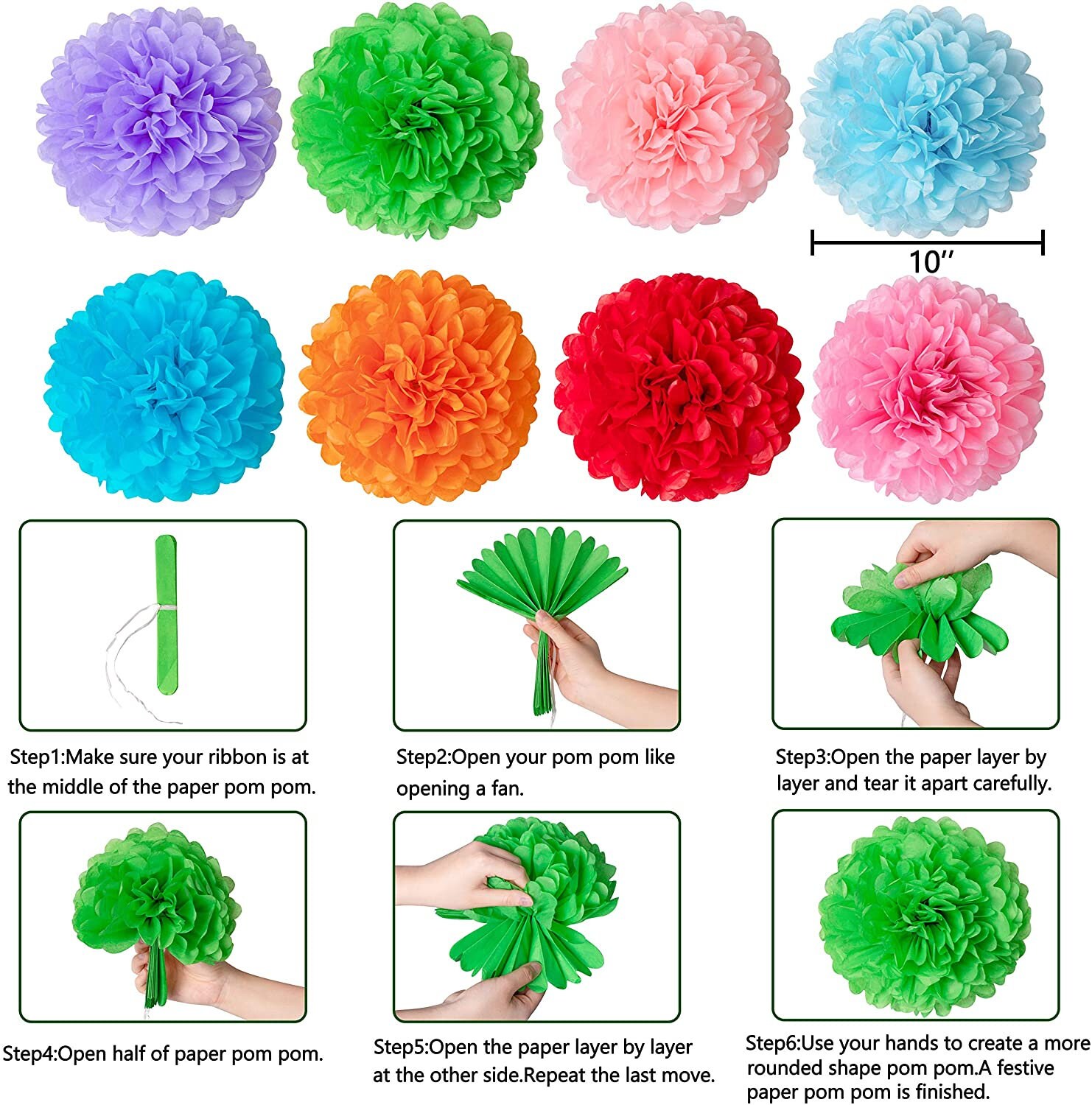35PCS Fiesta Paper Fan Party Decorations Set With Pom Poms Etsy