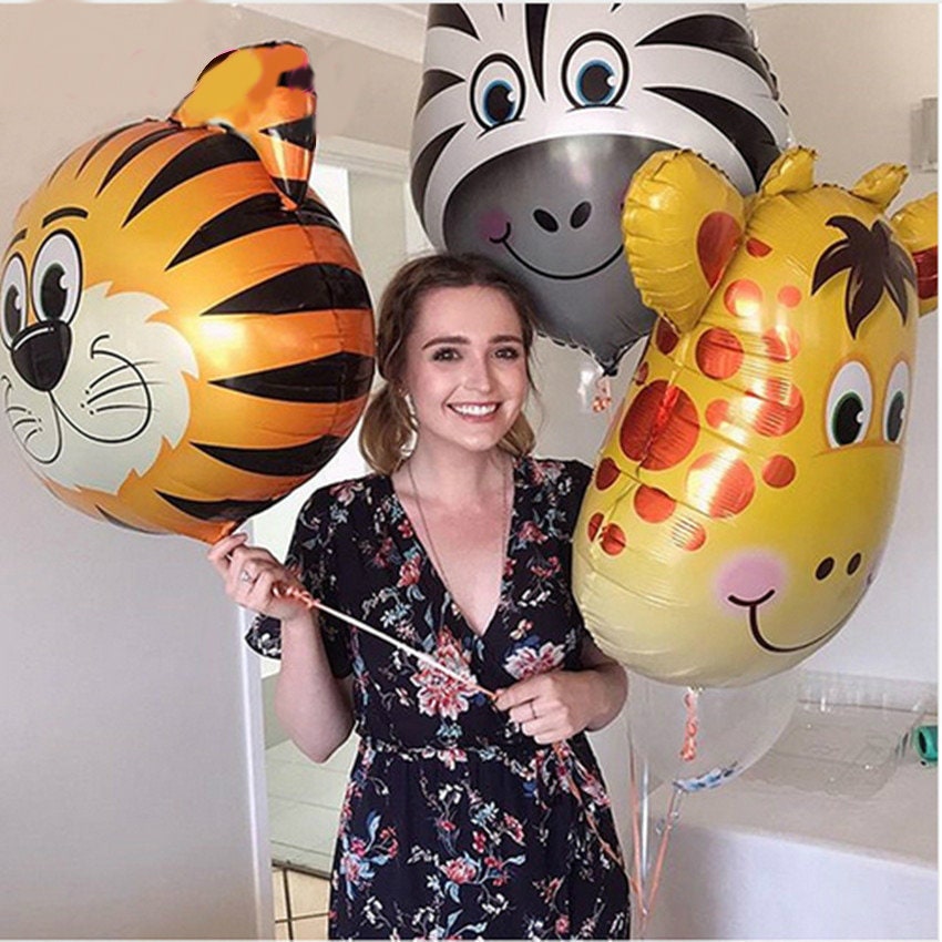 Giant Jungle Zoo Animal Heads Foil Balloons 22 Safari - Etsy Giant Jungle Zoo Animal Heads Foil Balloons 22 Safari - Etsy