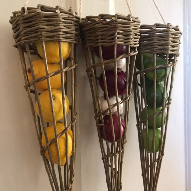 Willow fruit and veg storage basket 16 long Etsy