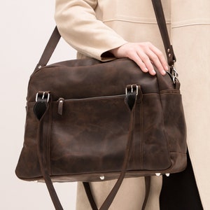 Leder Seesack Damen, Leder Weekender Tasche Damen, Sporttasche Damen, Leder Reisetasche für Damen, Große Tasche für Frauen