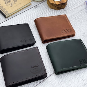 Brieftasche für Männer mit Gravur, Brieftasche für Papa, personalisierte Brieftasche für Männer, Leder-Brieftasche für Männer, Brieftasche mit Monogramm für Männer