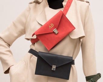 Riñonera de piel, Riñonera, Riñonera, Riñonera, Cartera de piel, Cartera tipo sobre con cierre, Riñonera convertible
