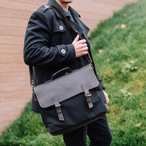 Sac à bandoulière homme en toile, sac porte-documents, sac pour ordinateur portable homme, sac cartable personnalisé homme, sac besace personnalisé homme, sac ordinateur portable 17 pouces, sac de travail