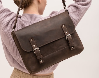 Leather satchel women, Messenger bag women, Leather laptop bag women, Crossbody bag for women, Computer bag women, Leather satchel bag