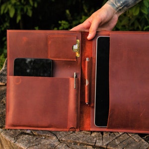 ipad pro 10.5 case with pencil holder,iPad organizer case,Leather folio,Document organizer,ipad pro 12.9 case,iPad Pro sleeve tach gift man