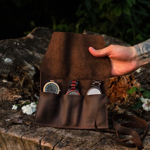 Leather watch case,Watch roll leather,Personalized watch roll,Travel watch roll,Watch case roll,Leather watch pouch,Leather watch holder