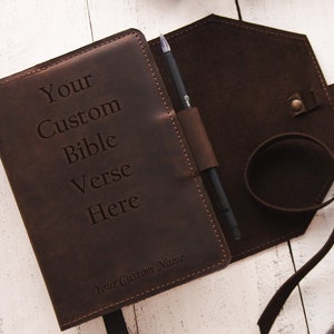 Handmade leather Bible cover,Genuine leather Bible cover,Custom size Bible cover,Bible case,Bible for men with personalized message