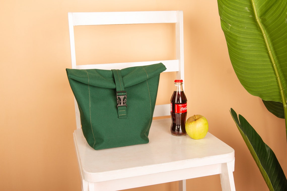 Lunch bag Insulated lunch bag Waxed Cotton Canvas Lunch Bag Etsy