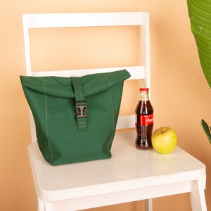 Lunch bag, Insulated lunch bag, Waxed Cotton Canvas Lunch Bag, lunch bag women image 9