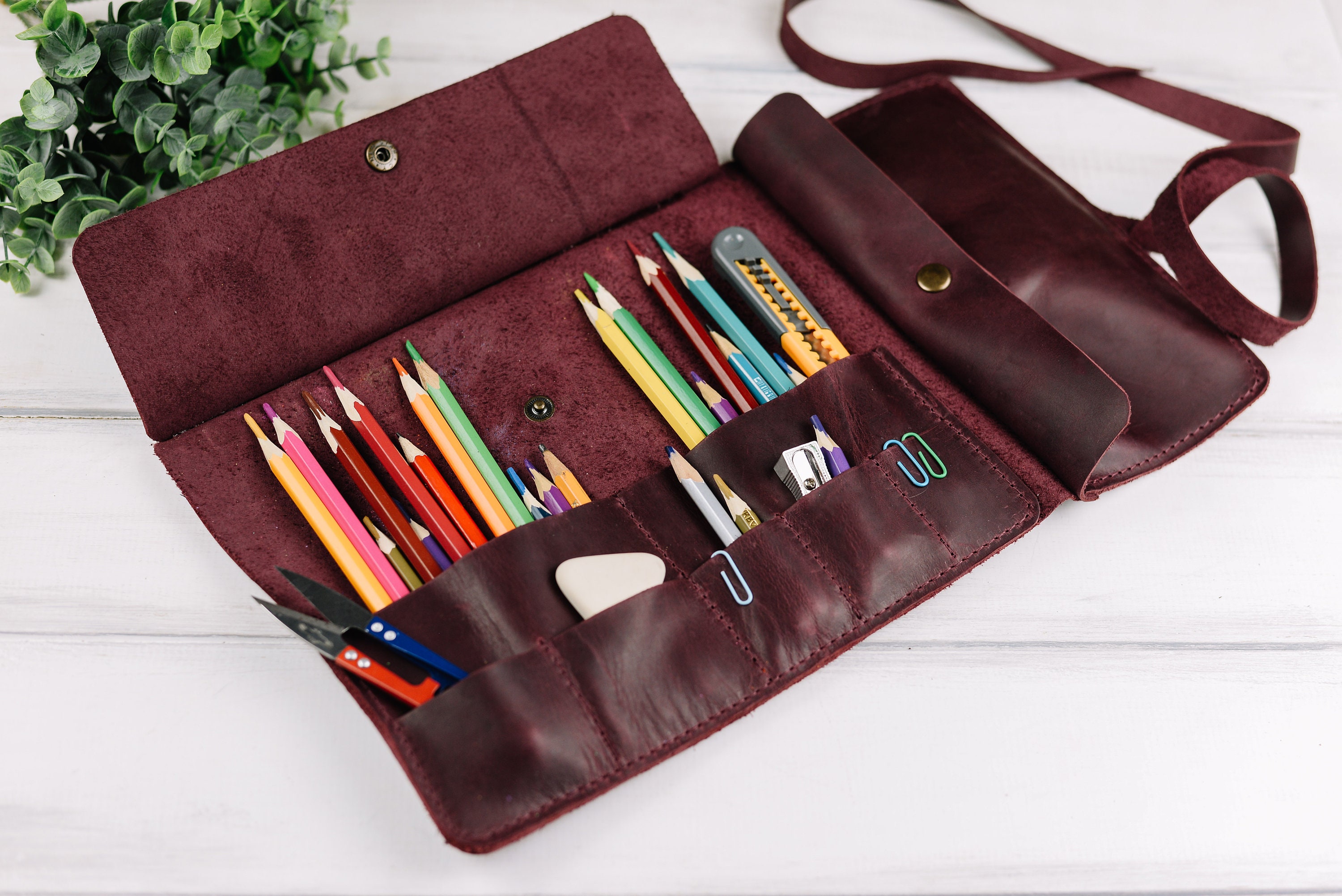 Artist pencil caseLeather pencil caseCustomized paintbrush Etsy