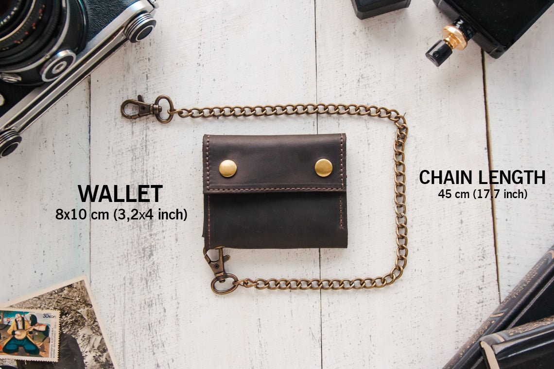 Mens Wallet With Chain Mens Chain Wallet Biker Wallet Etsy