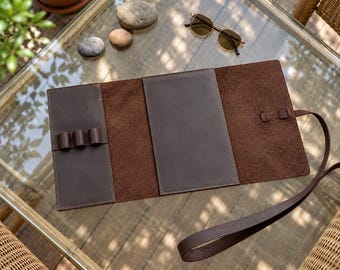 Engraved leather sketchbook cover, A5 leather sketchbook holder, A4 custom sketchbook, Handmade sketchbook cover, Artist journal cover