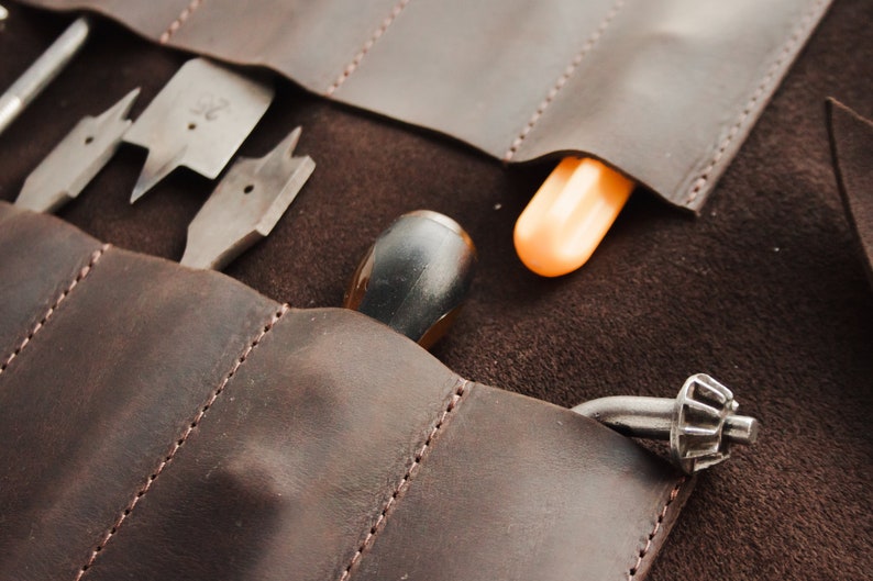 Leather Tool Roll Chiseltool Roll Leathercustom Tool Etsy