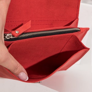 Cartera de mano de piel para mujer, Cartera de mano de piel con correa, Cartera de piel para mujer, Cartera de mano tipo sobre, Cartera de mano de piel personalizada imagen 9