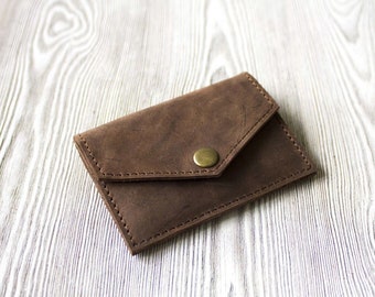 Leather coin pouch,Small wallets for women,Engraved card holder,Coin and cards,Coin wallet women,Small leather wallet,Small brown wallet