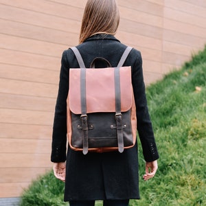 Leather backpack men laptop, Brown backpack, Satchel backpack, Mens backpack, Laptop backpack men, Laptop backpack with logo image 7