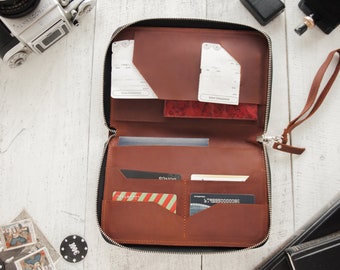 Travel wallet organizer,Passport holder with zipper,Passport wallet zipper,Leather travel wallet