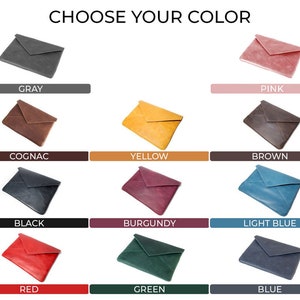 Cartera de mano de piel para mujer, Cartera de mano de piel con correa, Cartera de piel para mujer, Cartera de mano tipo sobre, Cartera de mano de piel personalizada imagen 4