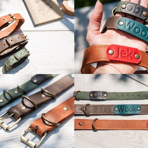 Leather dog collar personalized, Dog collar with name, Engraved leather dog collar, Dog collar boy leather, handmade dog collar buckle image 9