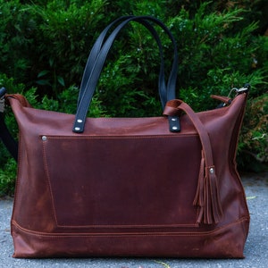 Weekender bag women,Duffel bag women,weekender bag,monogram duffle bag,Overnight bag,Leather brown travel bag,Leather handbag,Diaper bag