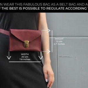 Leather fanny pack belt, Envelope belt bag, Envelope fanny pack, Envelope clutch bag, Leather bum bag women, Personalized belt bag women image 4