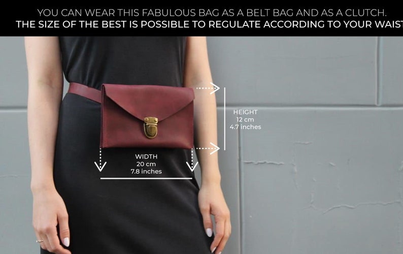 Cartera de mano de piel para mujer, Cartera de mano de piel con correa, Cartera de piel para mujer, Cartera de mano tipo sobre, Cartera de mano de piel personalizada imagen 6