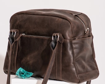 Leather weekend bag, Duffel bag for women, Weekender duffel bag, Women leather travel bag, Weekend bag women, Gym bag for women