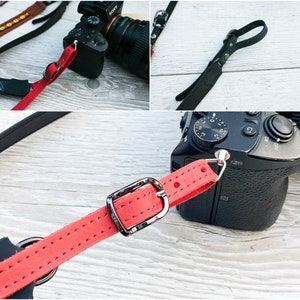 Leather camera strap for women, Camera strap for canon, Camera strap for sony, Camera strap for mirrorless camera, Embroidered camera strap image 9