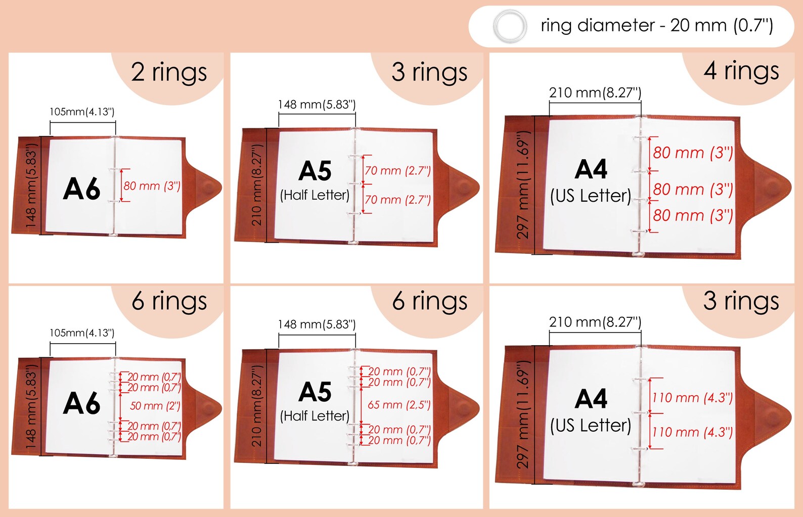 A5 Binder 6 Ring Leathera5 Planner Binder Coverleather Etsy