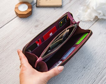 Phone wallet wristlet, iPhone x wallet case, Card wallet, Leather wallet, Mens wallet, Zipper wallet, Personalized wallet men, Wallet clutch