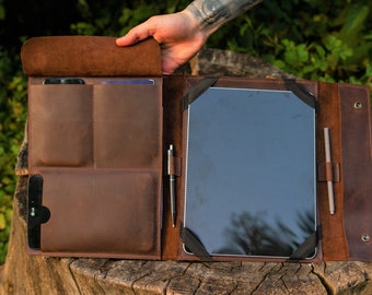 Funda de cuero para ipad, cartera de cuero para ipad, funda personalizada para ipad, funda para iPad pro 12.9, funda para iPad air 2, funda para iPad mini 6 con portalápices