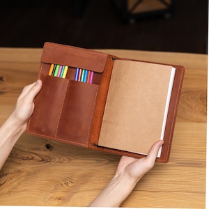 Personalized leather journal,A5 notebook cover, A5 planner binder ,Document holder, Travelers notebook, Refillable A5 Notepad