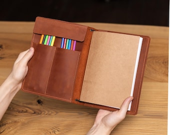 Personalized leather journal,A5 notebook cover, A5 planner binder ,Document holder, Travelers notebook, Refillable A5 Notepad