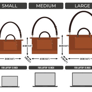 Laptop bag women leather, Leather tote bag for women with zipper, Leather bag women, Leather computer bag women, Leather tote bag image 6