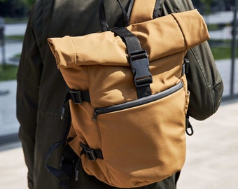 Waterproof backpack men, Waxed canvas backpack men, Canvas backpack rolltop, Travel backpack for men, Hiking backpack men, Custom backpack