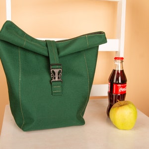 Lunch bag, Insulated lunch bag, Waxed Cotton Canvas Lunch Bag, lunch bag women image 5