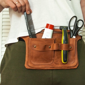 Barber tool belt, Hairdresser belt bag, Leather barber belt, Barber gifts ideas for men, Barber waist pouch, Scissors holder belt