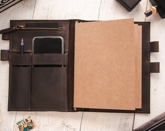 Cuero de cubierta A5, cubierta de cuaderno de viajeros estándar, cubierta de diario de cuero personalizada, cubierta de diario de viaje, cubierta de cuaderno de cuero 5x8